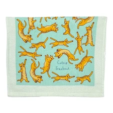 Catnip Freakout Funny Spazzing Kittten Tea Towel