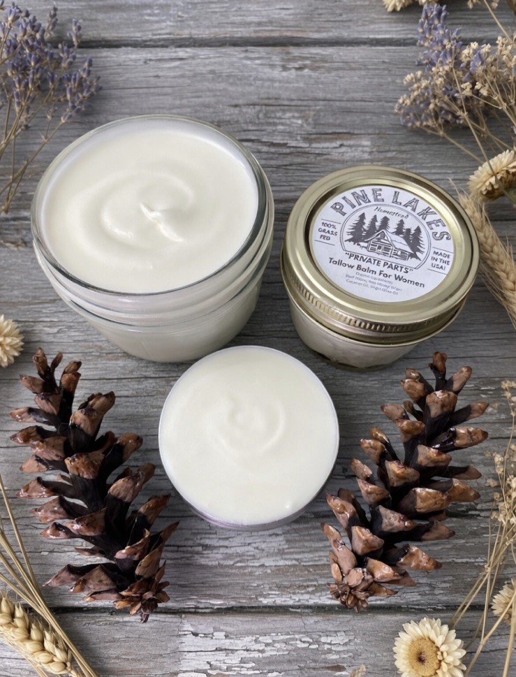 Organic Grass Fed Tallow Balm- Raw Honey/Olive Oil/Coconut Oil, Sensitive Skin