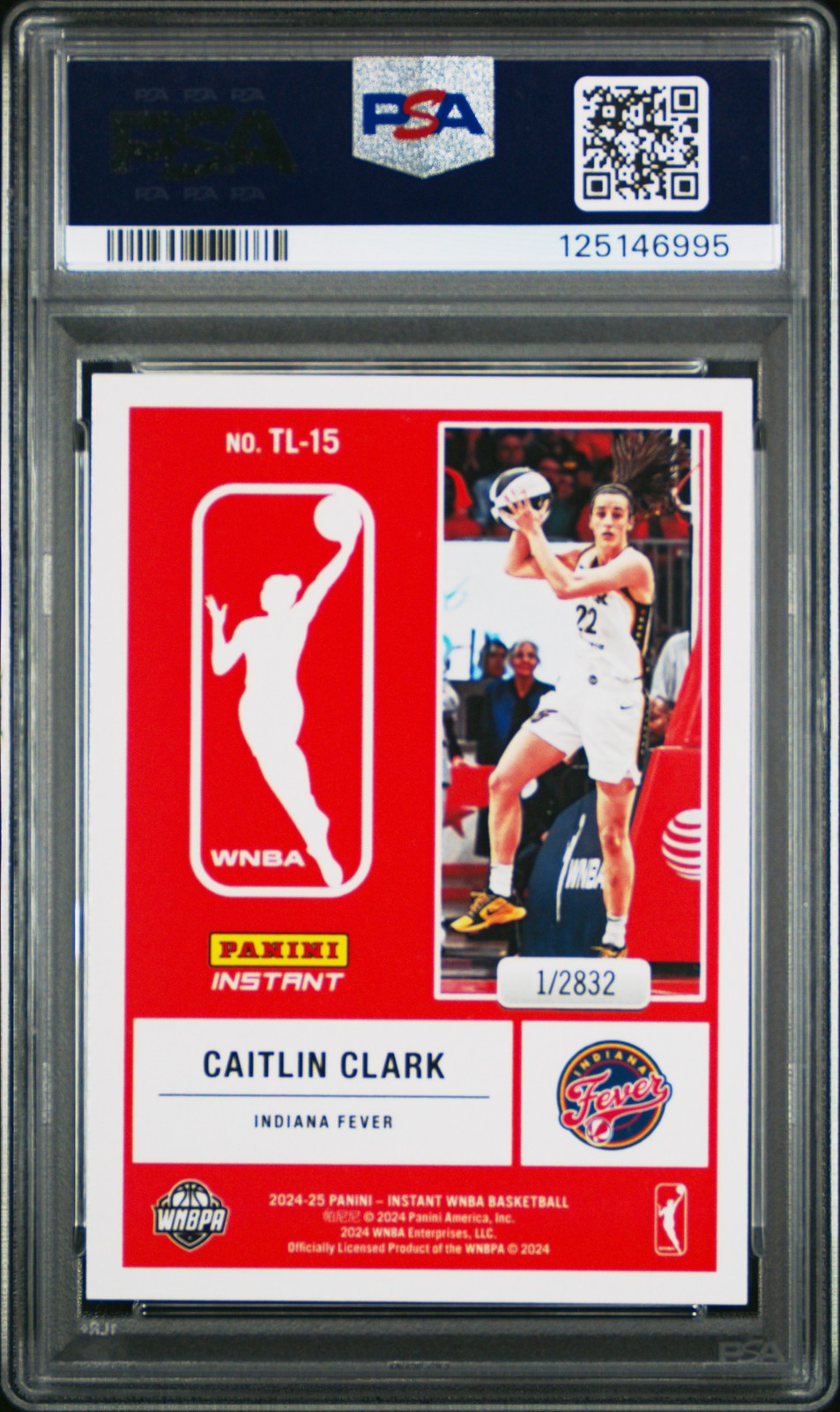 2024 PANINI INSTANT WNBA THE LOGO #TL15 CAITLIN CLARK PSA 10 view 2