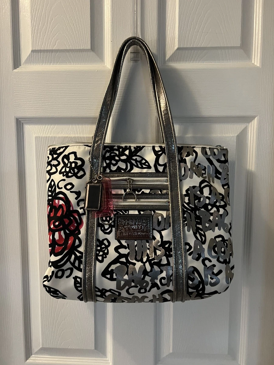 Coach Poppy Graffiti Glam Tote for sale | eBay