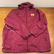 Nike Jacket Mens 2XL Red Full Zip Running Windbreaker Hooded Storm Fit
