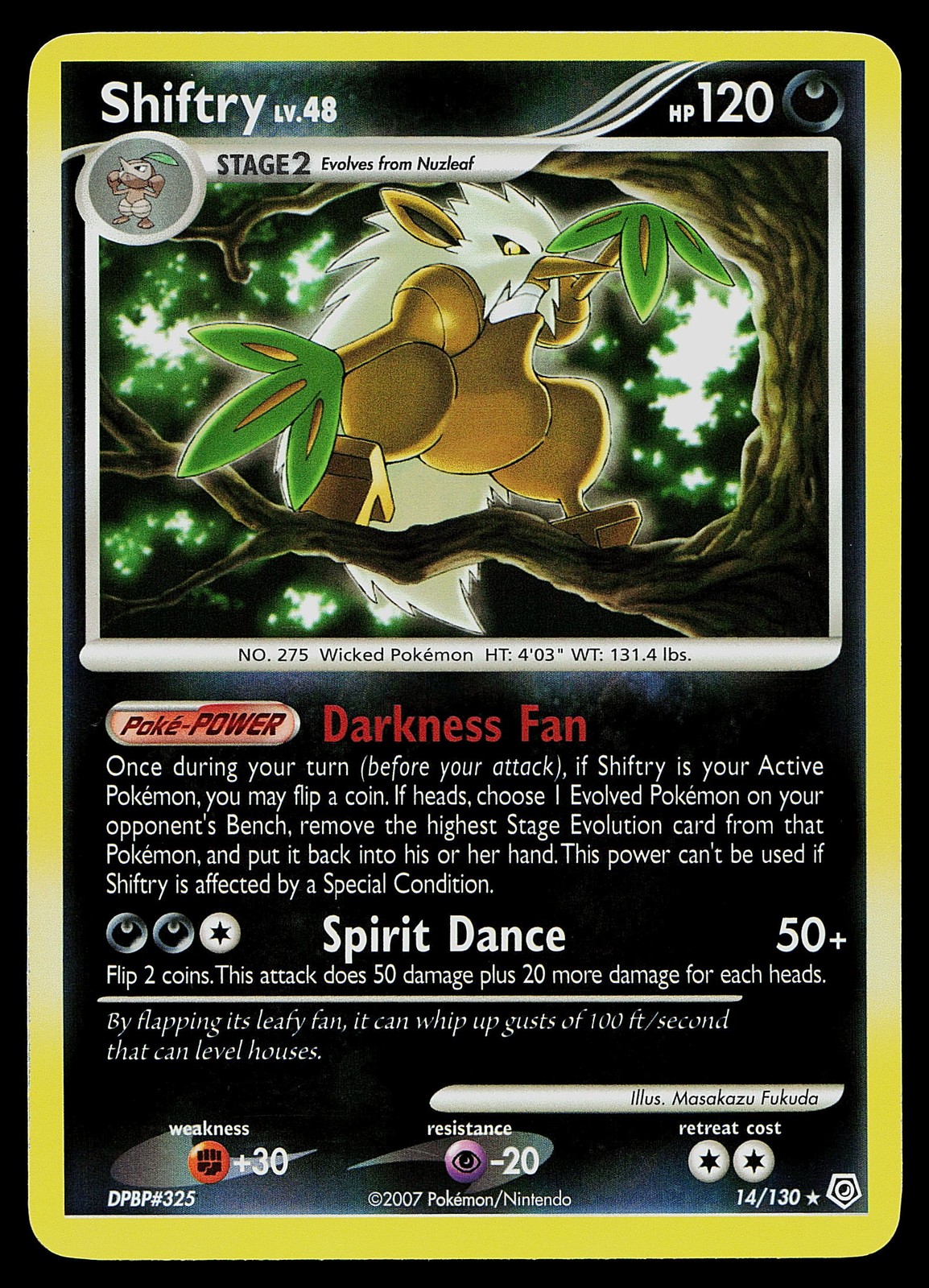Pokemon Card - Shiftry Diamond and Pearl 14/130 Reverse Holo