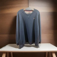 Vtg 80's-90's Russell 2 TONE Blue V Stitch Crewneck Sweatshirt  3XL 54-56 Warm