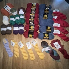 34 Piece Huge Yarn Lot Knit Picks, Lion, Cascade+ -Peruvian, Merino, Wool+ 5lb+