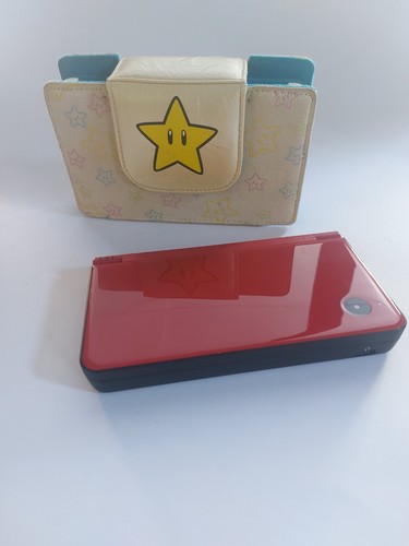 Nintendo DSi XL Console Burgundy Red Super Mario Star Travel Carry Case 6 Games - 第 1/11 張圖片