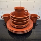 3 Fiestaware Paprika 4-Piece Place Settings Dinner Salad Plates Cereal Bowl Mugs