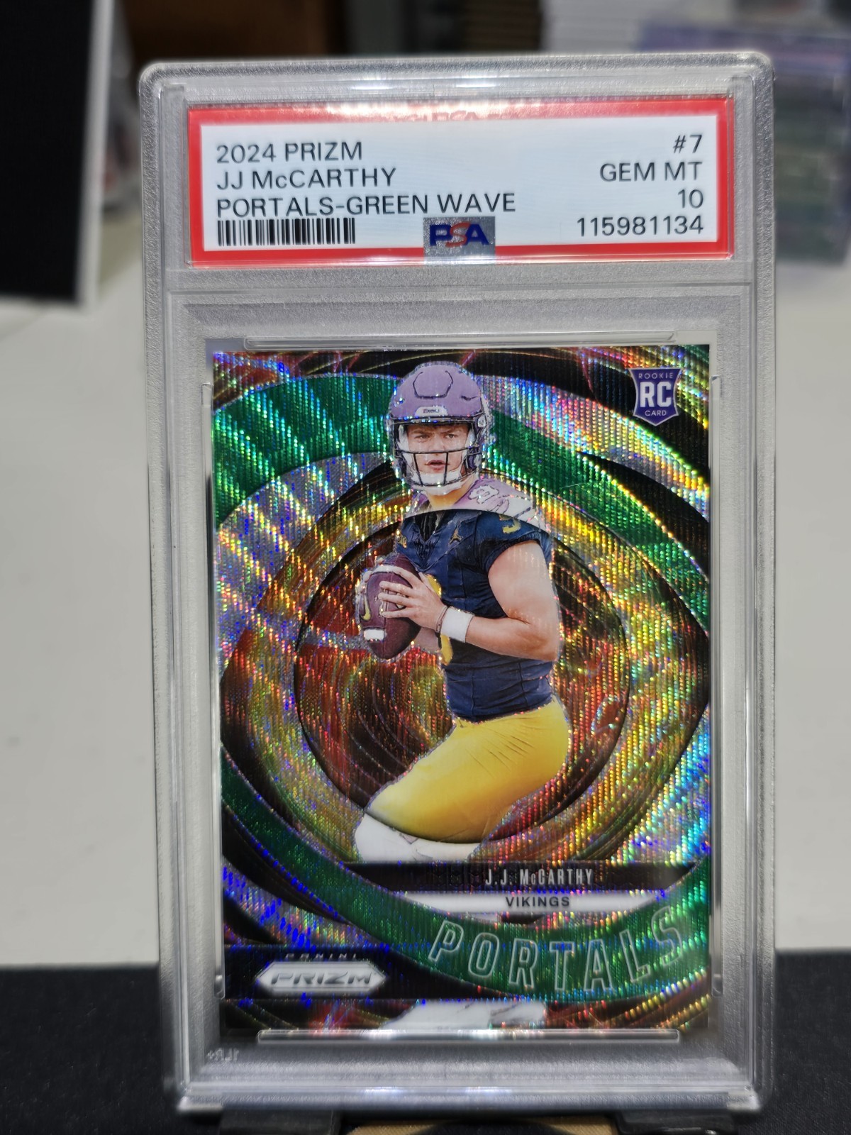 2024 Panini Prizm - Portals JJ McCarthy #7 Green Wave Prizm (RC) PSA 10 🔥🔥🔥