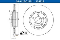 2 X Bremsscheibe ATE 24.0125-0225.1 FüR Ford
