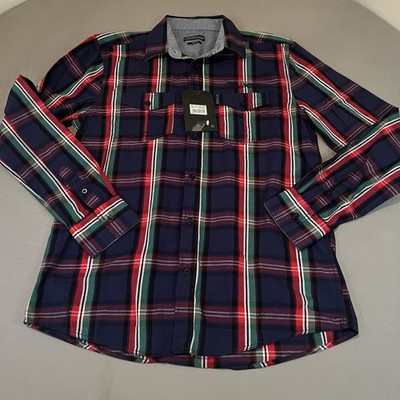 Losan Button Mens Long Sleeve Shirt Plaid ''Athletic Performance Greatest League''