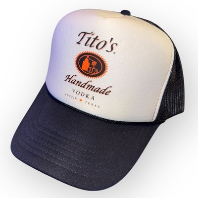 TITO S Handmade Vodka Trucker Snapback Hat Mesh Cap Texas Black White Otto