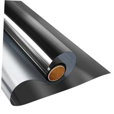 KESPEN Window Privacy Film One Way Daytime 17.5 Inch X 6.5 Feet Black-silver