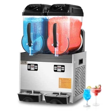 Commercial Slushy Machine with Tanks Stainless Steel Smoothie Frozen Drink Maker
