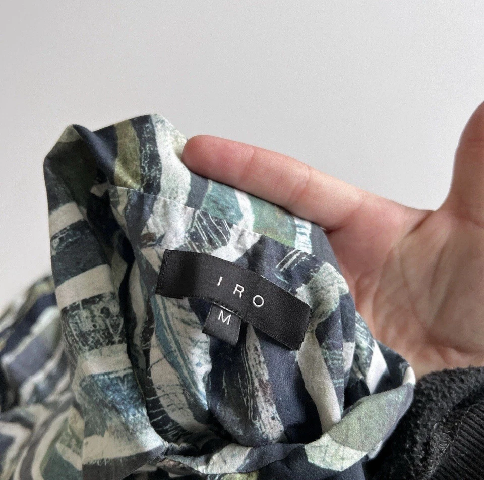 Camisa IRO Paris France Unisex Mediana Manga Corta Con Botones Estampado Acuarela Foto 3 de 4