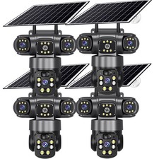1-4PCS 4G LTE Sim Card Wireless CCTV Camera Security Outdoor Battery Solar Panel