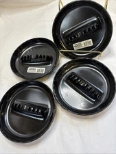 4 Black Ashtrays GES-LINE 341 Melamine Mid Century Retro 7" Plastic USA MCM