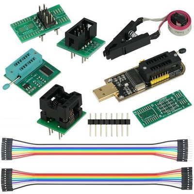 CH341A EEPROM Programmer Kit 24 25 Series With SOIC8 Clip 1.8V Adapter Set