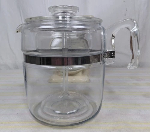 Vintage Pyrex 7759 B Flameware Glass Coffee Percolator Pot 9 Cup Complete