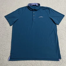 Greyson Polo Shirt Mens Extra Large Green Blue Performance Golfer Fish Logo