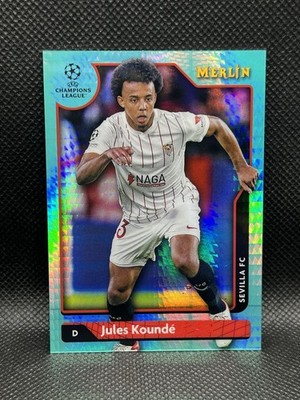 2021-22 Topps Merlin Chrome Jules Kounde AQUA PRISM REFRACTOR #138 Sevilla FC SP