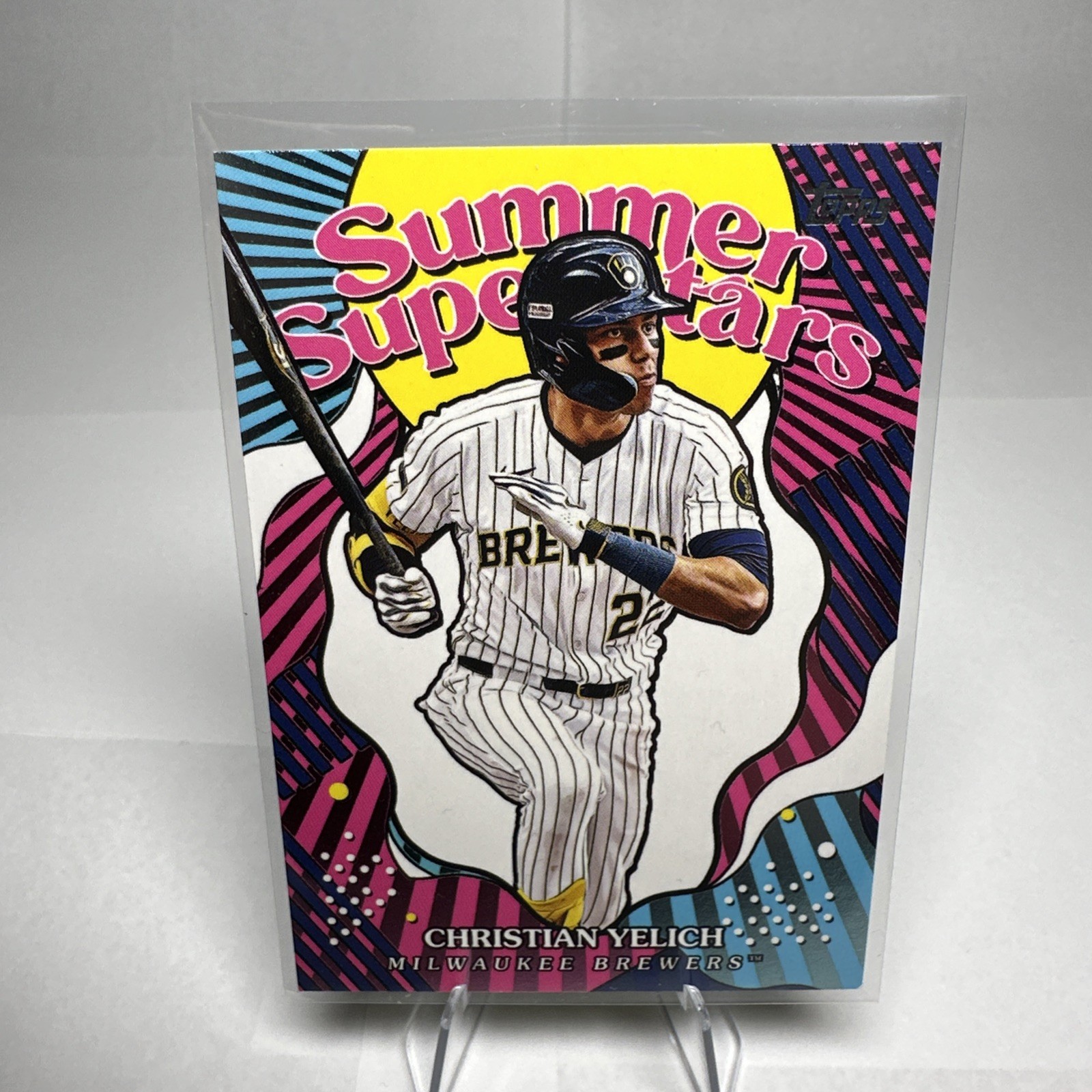 Christian Yelich #SS-23 Baseball Cards 2025 Topps Summer Superstar trading card — raw and PSA graded price guide