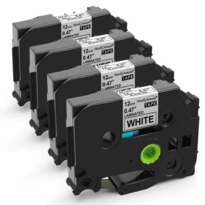 10 Pack-12mm Label Tape Replacement Cartridge -Brother And P Touch Label makers