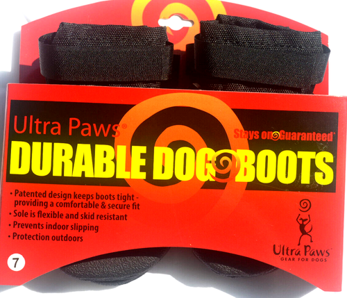 Ultra-Paws Durable Dog Boots Black or Orange w/Black Medium (7/M) Washable NEW - Picture 2 of 16