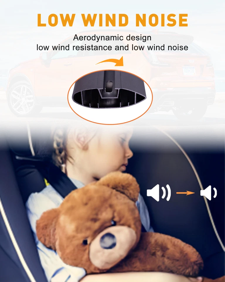 2Pc Fit for Audi Q7 2009-2015 Lockable Roof Rail Rack Carrier Cross Bar Crossbar - Image 3 of 4