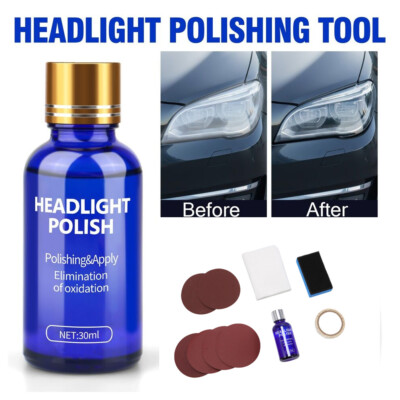 Car Headlight Lens Restoration Repair Kit Polishing Cleaner Cleaning Sponge Kit
