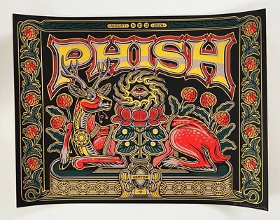 Phish Poster Bethel Woods Center NY 24 Silkscreen S/N X/50 Gold