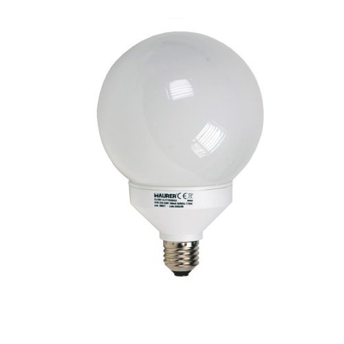 2 LAMPADE FLUORESCENTI RISPARMIO ENERGETICO  GLOBO E27 20 W LUCE BIANCA MAURER