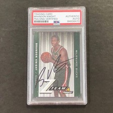 2013-14 Z Team Panini Pinnacle #17 Brandon Knight Signed Card AUTO PSA Slabbed B