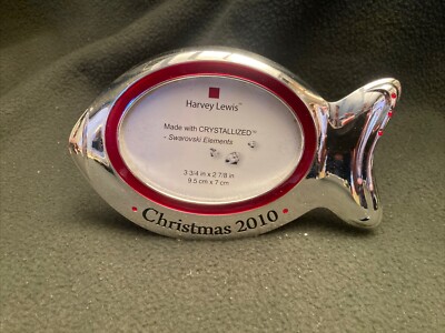 Kitty's First Christmas 2010 Fish Ornament Swarovski Crystal Harvey Lewis