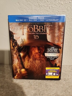 Hobbit: An Unexpected Journey Blu-ray 3D Blu-ray DVD Digital & Slip Cover Jacket