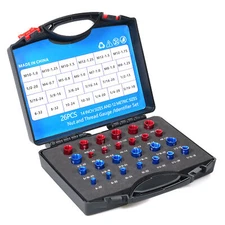 Nut and Bolt Thread Checker 26Pcs Male/Female Gauge 14 Inch & 12 Metric Q8R3