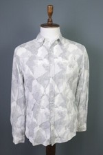 Desigual Regular Gray Geometric Long Sleeve Button Down Shirt Size L