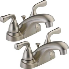 Delta Foundations Centerset Bathroom Faucet Stainless-Certified Refurbished