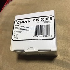 NEW Moen Voss YB5103ORB Bathroom Double Robe Hook in Oil Rubbed Bronze