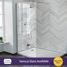 Walk In Wet Room Shower Tall Glass Screen Panel Enclosure Cubicle | Samoa