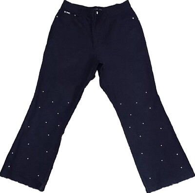 REVOLT CLOTHING CO. WOMENS DARK DENIM RHINESTONE STRETCH NWOT S