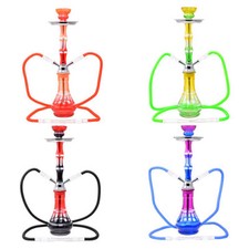 Moderne 2 Schlauch Wasserpfeife 45cm Design Shisha Set mit Kohle Orientalisch