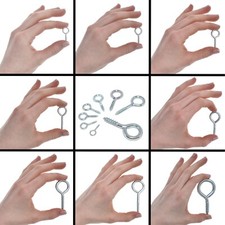 SCREW EYES Small-Large Closed Hook Hanger Loop Vine Ring Eyelet Zinc GALVANISED