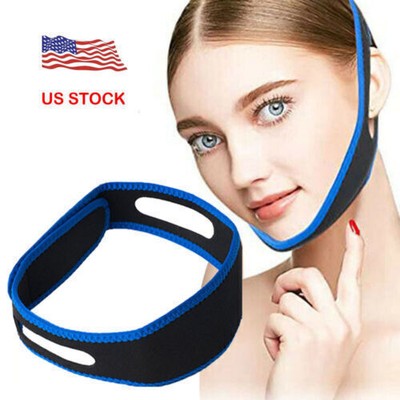 Blue Stop Snoring Chin Strap Anti Snore Sleep Apnea Belt Device Solutions Jaw US