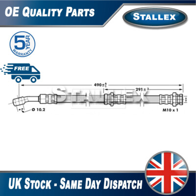 Fits Hyundai Coupe 2001-2009 1.6 1.8 2.0 CRDi 2.7 Brake Hose Rear Stallex