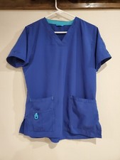 Carhartt Scrub Top Womens Medium Force Blue Short Sleeve C12110 See Description 
