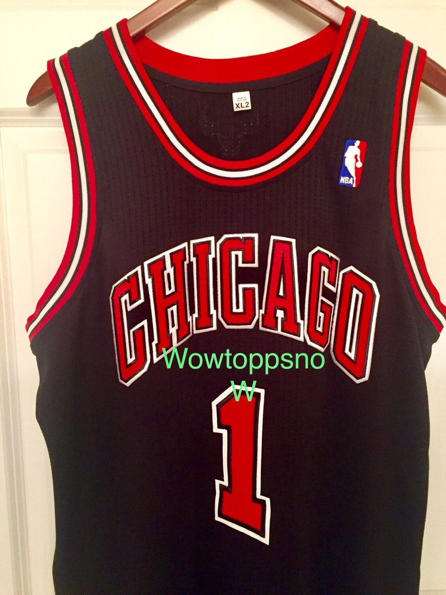 Autographed Auto Derrick Rose Game Worn/Used Home Black