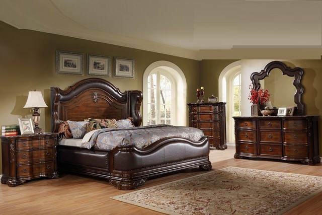 Espresso Faux Leather Head Footboard Cal King Size Bed 1piece Bedroom Furniture Espresso Faux Leather Head Footboard Cal King Size Bed 1piece Bedroom Furniture