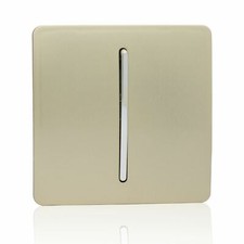 Trendi 1 Gang 1 Way Artistic Modern 10 Amp Rocker Light Switch Gold ART-SS1GO