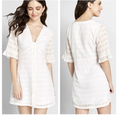 white daytime dress S Luxury Puff Sleeve Midi with Smocked Bodice timeless finish White Dresses & Little White