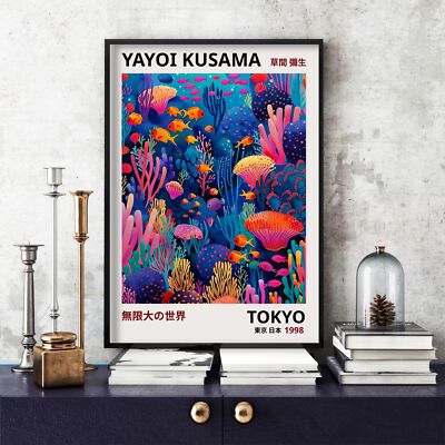 Yayoi Kusama Print, Yayoi Kusama Poster, Japanische Kunst, Ausstellungsposter (37b)