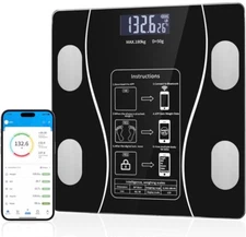 Smart Body Fat Scale with Led Display - Digital Bathroom Scale with Bluetooth